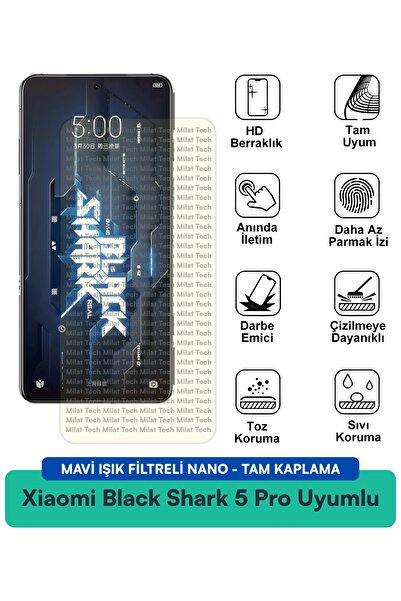 Milat Tech طبقة حماية للشاشة من النانو مع فلتر الضوء الأزرق لهاتف Xiaomi Blac...