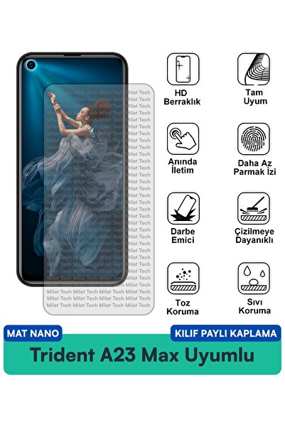 Milat Tech غطاء حماية نانو متوافق مع هاتف ترايدنت A23 ماكس مع فيلم حماية للشا...