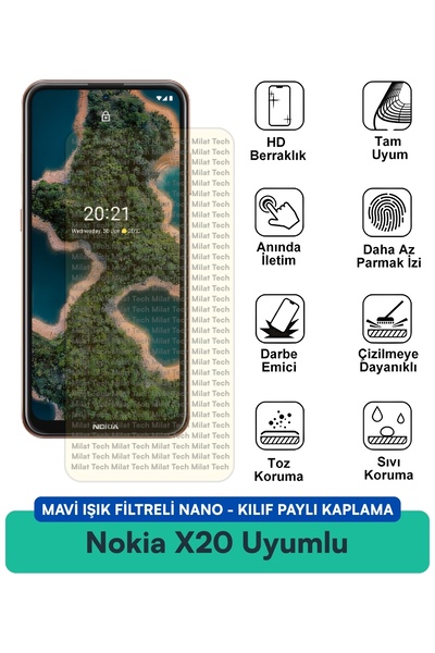Milat Tech حافظة نوكيا X20 ذات الفلتر الضوئي الأزرق، متوافقة مع طبقة حماية ال...