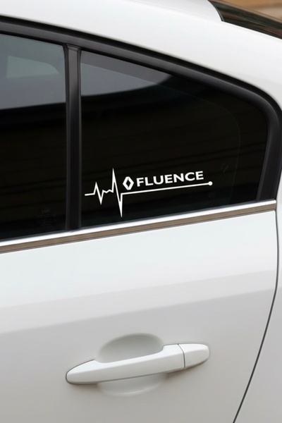 Yalıgraf Reklam Tabela ملصق نبضات القلب لسيارة رينو فلوانس، قطعتان