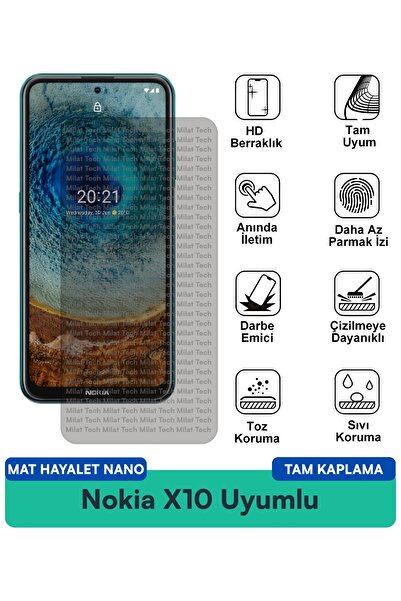 Milat Tech طبقة حماية للشاشة من Nokia X10 Matte Ghost Nano مقاومة للخدوش والص...