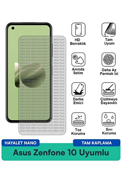 Milat Tech طبقة حماية للشاشة من Asus Zenfone 10 Hayalet Nano مقاومة للخدوش وا...