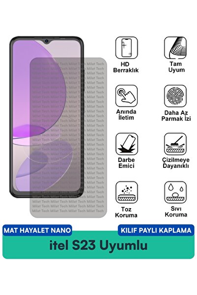 Milat Tech Itel S23 Matte Ghost Nano Case Compatible Screen Protection Film R...