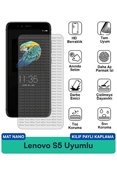 Milat Tech غطاء حماية نانو متوافق مع هاتف لينوفو S5 مع طبقة حماية للشاشة تمنع...