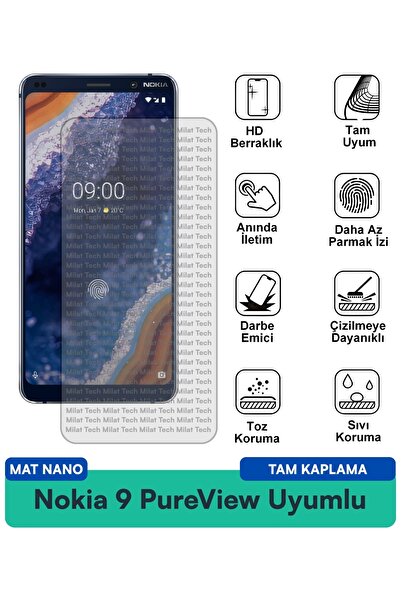 Milat Tech طبقة حماية للشاشة من نوكيا 9 بيورفيو مات نانو مقاومة للخدوش والصدمات