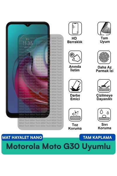 Milat Tech فيلم حماية الشاشة Motorola Moto G30 Matte Ghost Nano يحمي الخصوصية...