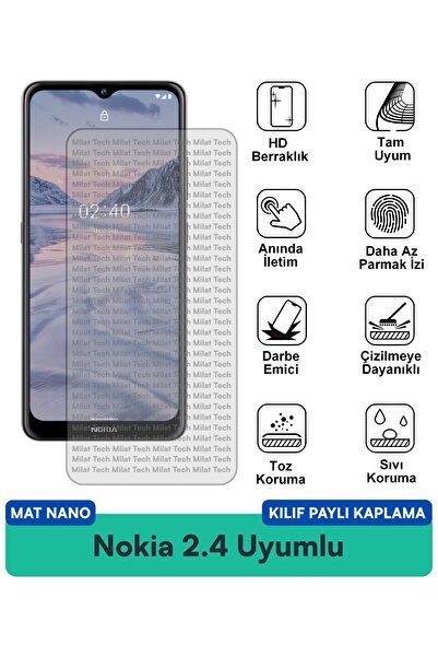Milat Tech غطاء نانو مطفي لهاتف نوكيا 2.4 مع طبقة حماية للشاشة متوافقة وصديقة...