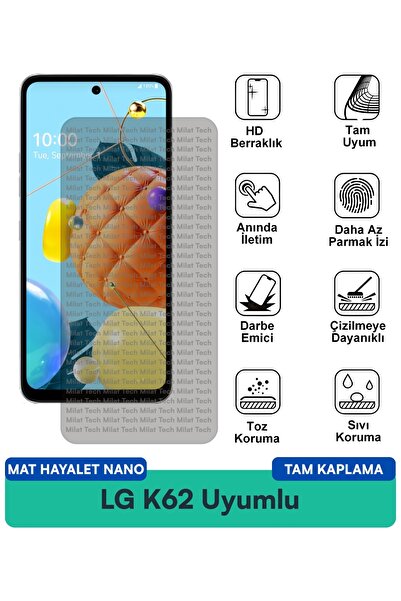 Milat Tech طبقة حماية للشاشة من LG K62 Matte Ghost Nano مقاومة للخدوش والصدمات