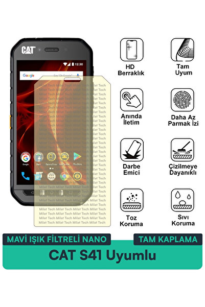 Milat Tech فيلم حماية للشاشة من النانو مع فلتر الضوء الأزرق CAT S41 مقاوم للخ...