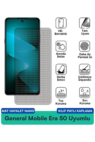 Milat Tech فيلم حماية الشاشة المتوافق مع غطاء جينرال موبايل إيرا 50 مات هايلا...