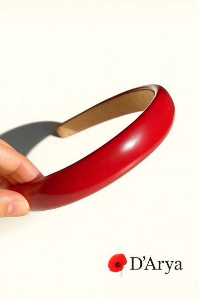 Darya Dd621 Red Shiny Leather Thick Handmade Crown (4 cm)