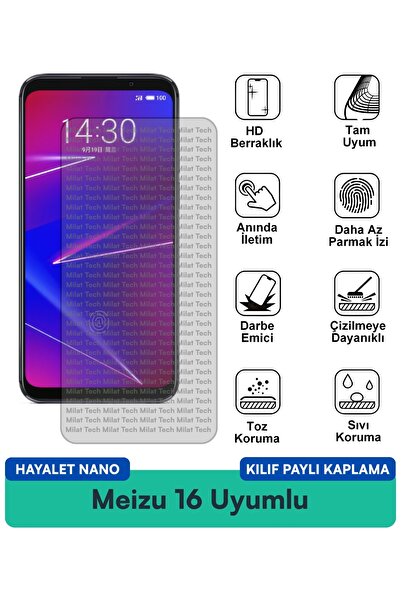 Milat Tech غطاء حماية Meizu 16 Ghost Nano متوافق مع طبقة حماية الشاشة مقاومة ...