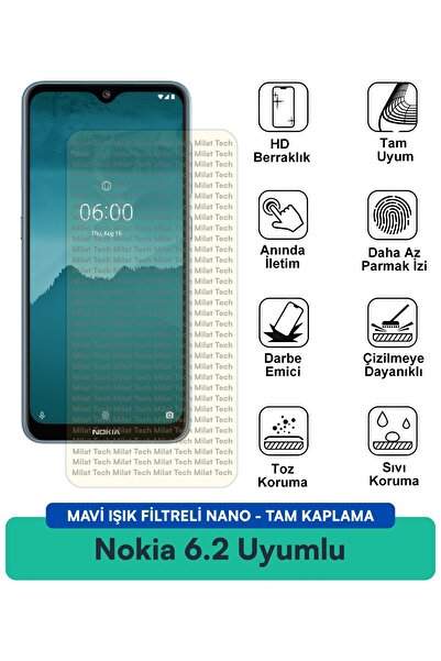 Milat Tech فيلم حماية شاشة نوكيا 6.2 نانو مع فلتر الضوء الأزرق مقاوم للخدوش و...