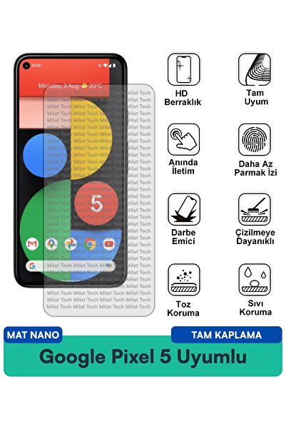 Milat Tech طبقة حماية للشاشة من جوجل بيكسل 5 مات نانو مقاومة للخدوش والصدمات