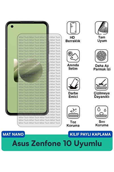 Milat Tech غطاء حماية نانو غير لامع لهاتف Asus Zenfone 10، طبقة حماية للشاشة ...