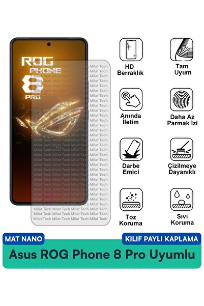 Milat Tech غطاء حماية نانو متوافق مع هاتف Asus ROG Phone 8 Mat، فيلم حماية لل...