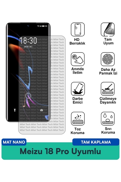 Milat Tech طبقة حماية للشاشة من Meizu 18 Pro Matte Nano مقاومة للخدوش والصدمات