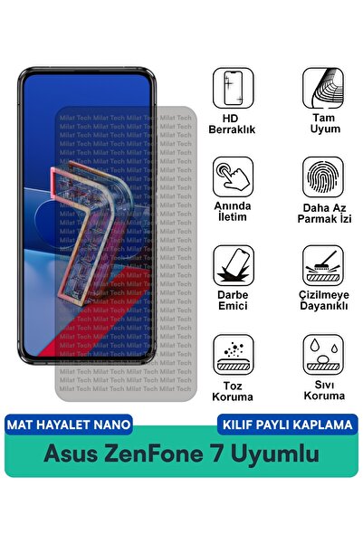 Milat Tech حافظة Asus ZenFone 7 Matte Ghost Nano متوافقة مع طبقة حماية الشاشة...