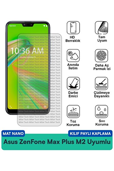 Milat Tech حافظة Asus ZenFone Max Plus M2 Mat Nano متوافقة مع طبقة حماية الشا...
