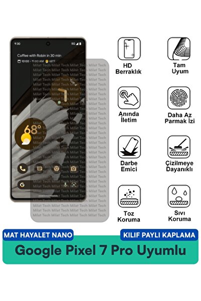 Milat Tech حافظة Google Pixel 7 Pro Matte Ghost Nano متوافقة مع واقي الشاشة و...