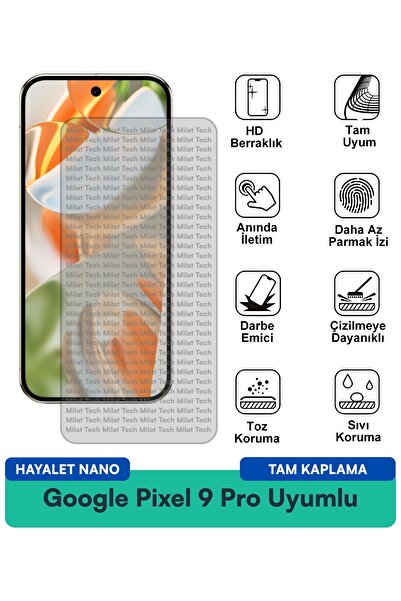 Milat Tech Google Pixel 9 Pro Ghost Nano Film لحماية الشاشة وحماية الخصوصية و...