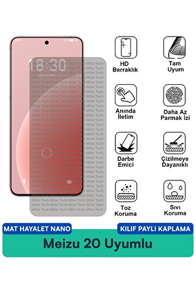 Milat Tech يقلل غشاء حماية الشاشة المتوافق مع حافظة Meizu 20 Matte Ghost Nano...