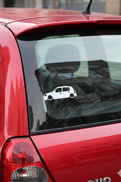 Yalıgraf Reklam Tabela Renault Clio 2 Basık Silüet Kelebak Cam Sticker 2 Adet