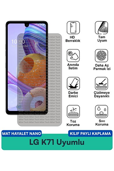 Milat Tech غطاء حماية نانو متوافق مع هاتف LG K71 مات هايت، فيلم حماية للشاشة،...