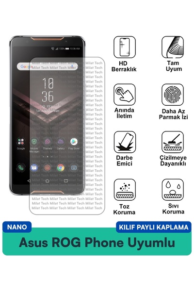 Milat Tech غطاء حماية متوافق مع هاتف Asus ROG Phone II Nano، مقاوم للخدوش وال...