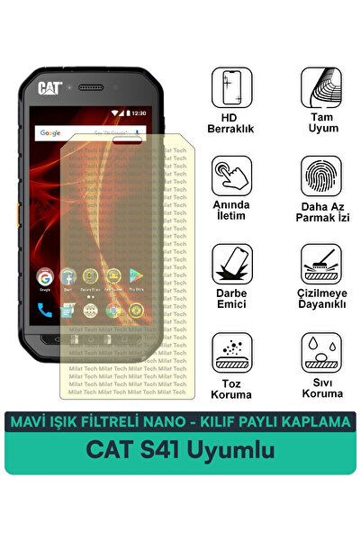 Milat Tech فلتر الضوء الأزرق CAT S41، غطاء نانو متوافق مع طبقة حماية الشاشة، ...