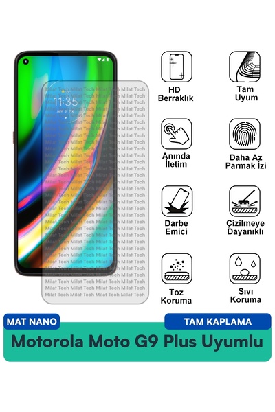 Milat Tech فيلم حماية الشاشة موتورولا موتو جي 9 بلس مات نانو يقلل من الانعكاس...