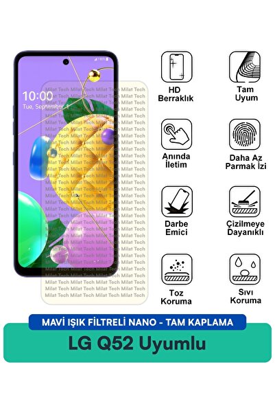 Milat Tech Lg Q52 Blue Light Filter Nano Screen Protector Film Resistant to S...