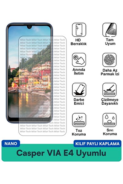 Milat Tech غطاء حماية شاشة متوافق مع Casper VIA E4 Nano، عالي الشفافية، حساسي...
