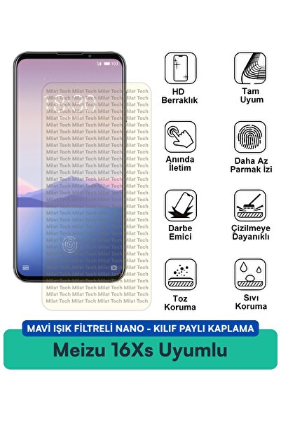 Milat Tech فلتر الضوء الأزرق Meizu 16Xs، غطاء نانو متوافق مع طبقة حماية الشاش...