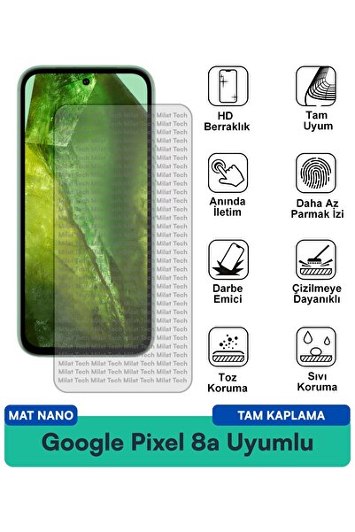 Milat Tech طبقة حماية للشاشة من جوجل بيكسل 8a مات نانو مقاومة للخدوش والصدمات