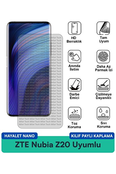 Milat Tech غطاء حماية شاشة متوافق مع ZTE Nubia Z20 Ghost Nano مقاوم للخدوش وا...