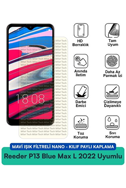 Milat Tech Reeder P13 Blue Max 2020 مع فلتر الضوء الأزرق وغطاء نانو متوافق مع...
