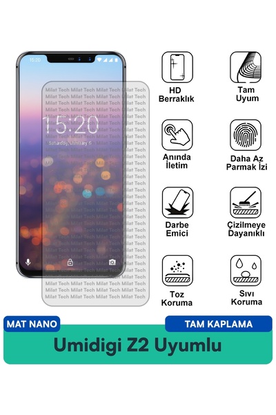 Milat Tech واقي شاشة Umidigi Z2 Matte Nano مقاوم للخدوش والصدمات