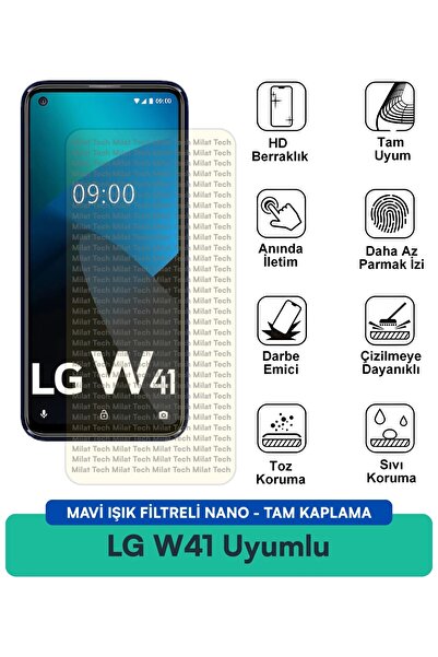 Milat Tech فيلم حماية الشاشة النانوي LG W41 مع فلتر الضوء الأزرق، هيكل متين ل...