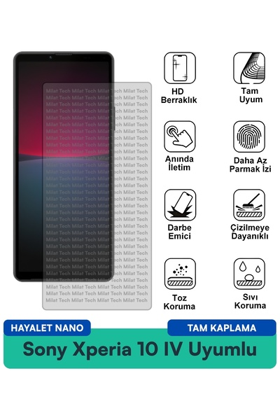 Milat Tech طبقة حماية للشاشة من سوني إكسبيريا 10 IV هايلايت نانو مقاومة للخدو...