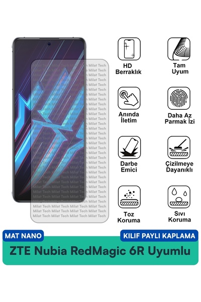 Milat Tech حافظة ZTE Nubia RedMagic 6 Pro Matte Nano متوافقة مع واقي الشاشة و...