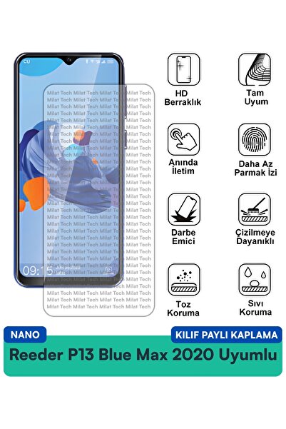Milat Tech غطاء حماية شاشة متوافق مع Reeder P13 Blue Nano، هيكل مرن، شفاف، مق...
