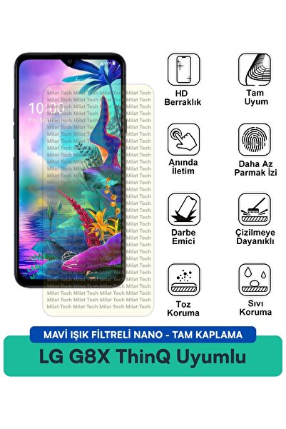 Milat Tech فيلم حماية شاشة نانو مزود بفلتر الضوء الأزرق من LG G8X ThinQ مقاوم...