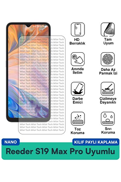 Milat Tech حافظة Reeder S19 Max Pro Nano متوافقة مع واقي الشاشة وفيلم مضاد لل...