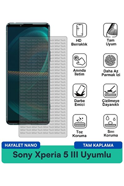 Milat Tech طبقة حماية للشاشة من سوني إكسبيريا 5 III هايلايت نانو مقاومة للخدو...