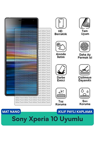 Milat Tech غطاء نانو مطفي لهاتف سوني إكسبيريا 10 IV متوافق مع فيلم حماية الشا...
