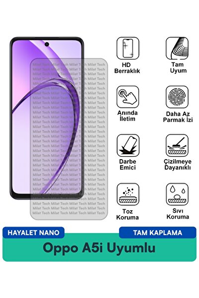 Milat Tech واقي شاشة نانو من أوبو A5i هايتل، مقاوم للخدوش والصدمات