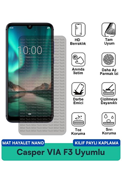 Milat Tech حافظة Casper VIA F3 Mat Ghost Nano متوافقة مع طبقة حماية الشاشة، ح...