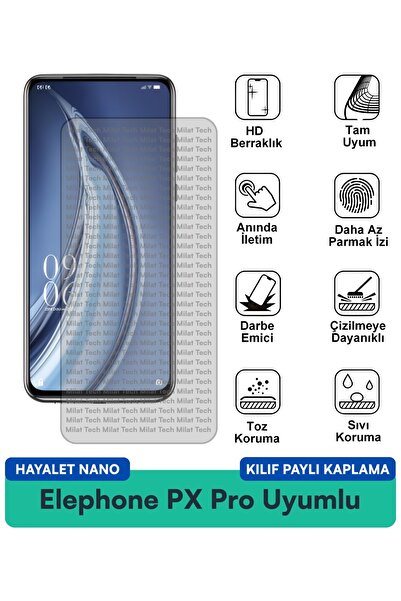 Milat Tech حافظة Elephone PX Pro Hayalet Nano متوافقة مع طبقة حماية الخصوصية ...