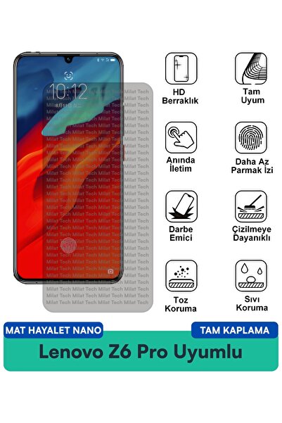 Milat Tech لينوفو Z6 برو مات شبح نانو واقي شاشة فيلم حماية الخصوصية مقاوم للبقع